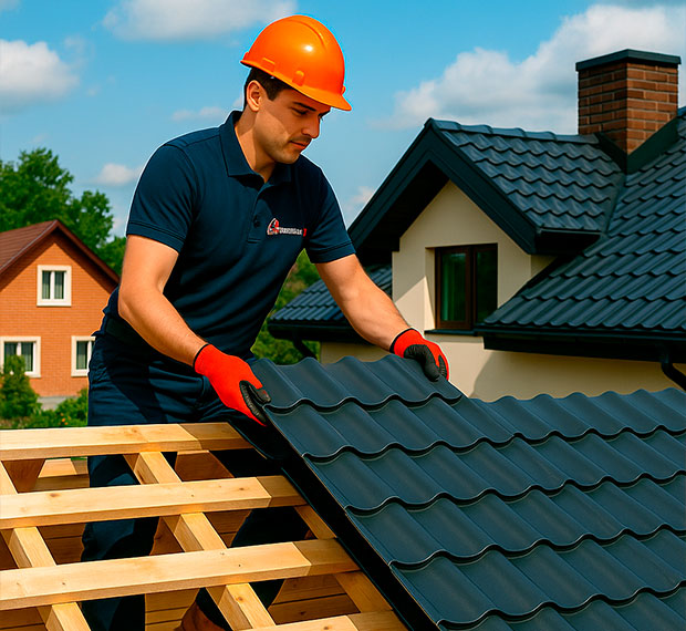 Кровля из металлочерепицы под ключ в Киреевске