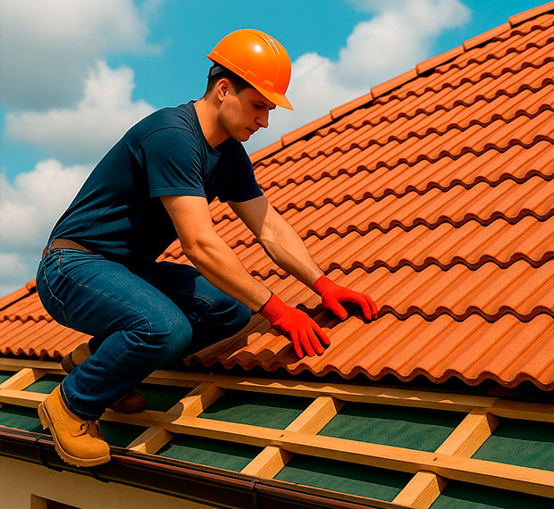 Кровля из цементно-песчаной черепицы в Киреевске