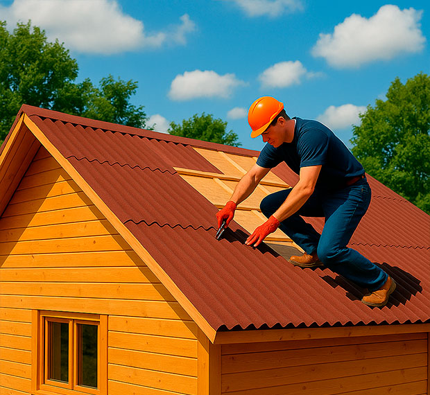 Монтаж кровли из ондулина в Киреевске