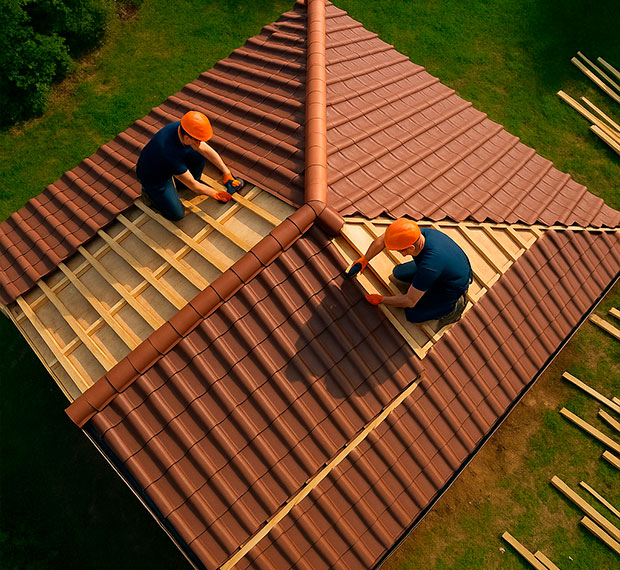 Монтаж 2-скатной крыши в Киреевске