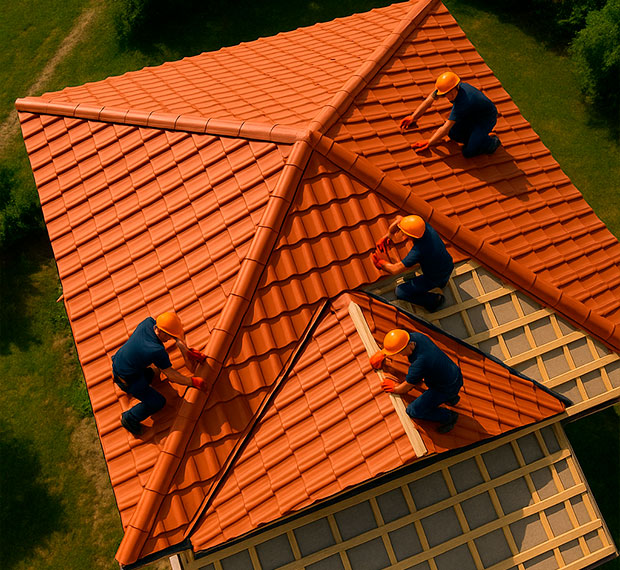 Монтаж 3-скатной крыши в Киреевске